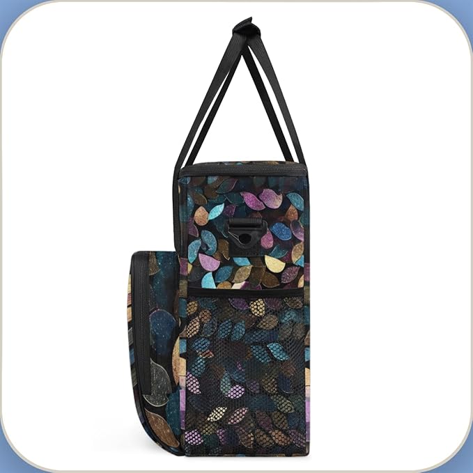 Botanic Feather Coffee Maker Carrying Bag Portable Travel Storage Tote Bag Compatible with K-Mini or K-Mini Plus Single Serve Coffee Brewer Carrying Case with Multiple Pockets &amp Shoulder Strap