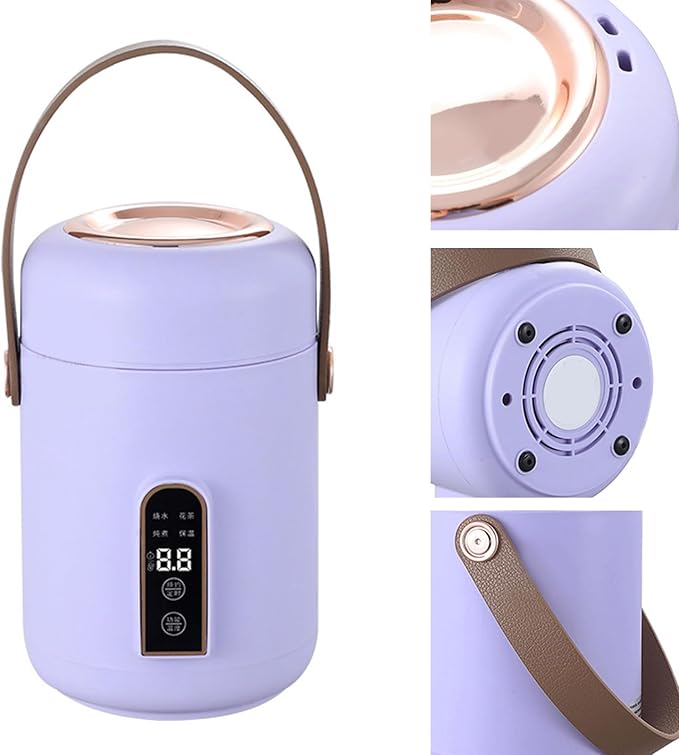 Portable Electric StewpotMultifunction Efficient Heating Mini Rice Cooker for Soup Porridge for Home Kitchen Office ()