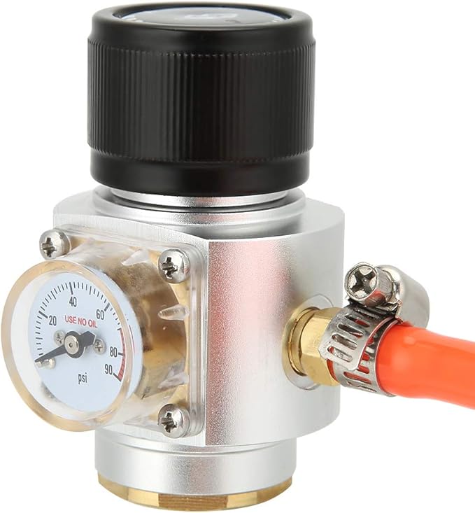 Tr21x4 Thread CO2 Kit with Gas Regulator and Hose Practical Accessory for Soda Beer Keg Brewing Excellent Quality Aluminum and Plastic Construction to Read Dial