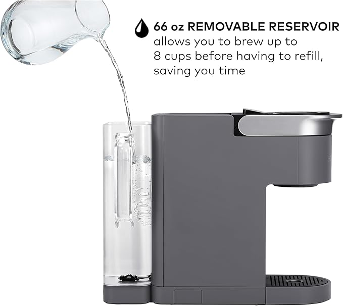Keurig K-Supreme SMART Single Serve Coffee Maker With Wifi Compatibility 4 Brew Sizes And 66oz Removable Reservoir Compatible with Alexa Gray