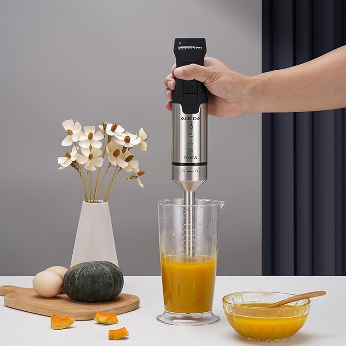 1000W Electric Immersion Blender 20-Speed Hand Blender with Ergonomic Handle Handheld Mixer for Smoothies Baby Food Soup &amp More