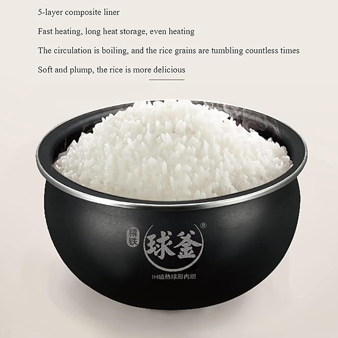 Portable rice cookerRice Cooker Household Multi-Function Rice Cooker 24H Reservation and Heat Preservation Thicken Non-Stick Liner for 3-8 People (5l)
