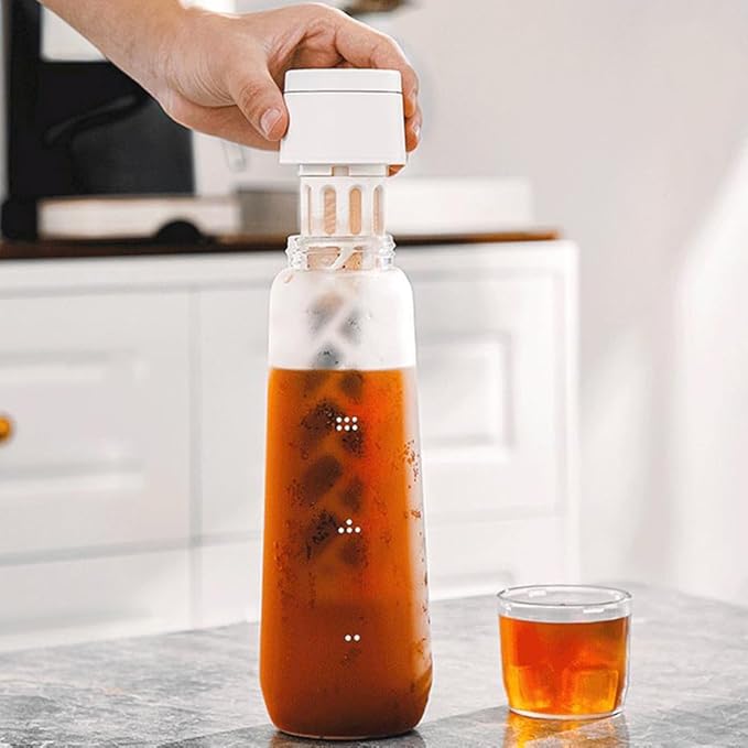 CANDeal Cold Brew Coffee Maker Heavy-Duty Glasses Pitcher Iced Coffee Maker and Tea Brewer with Easy to Clean Reusable Mesh Filter (500ml)