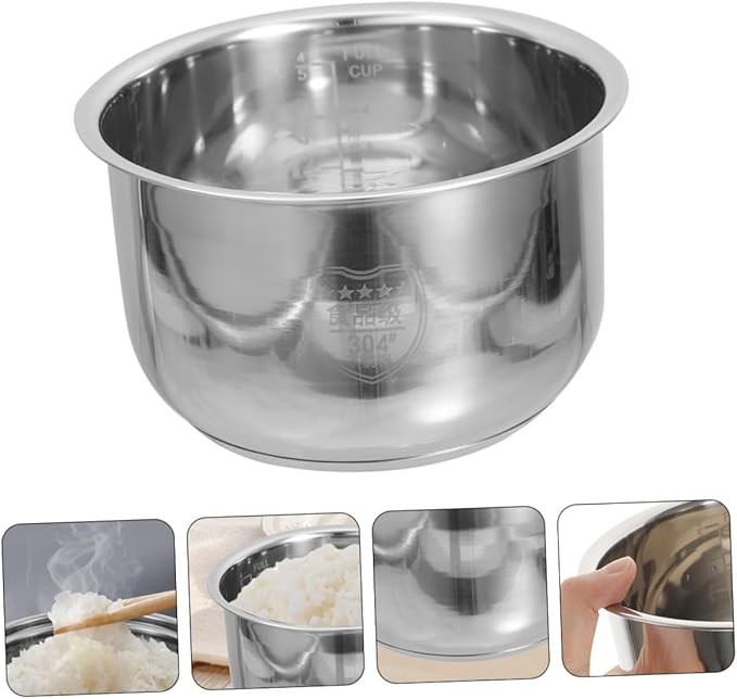 Garneck Household Cooker Inner Pot Stainless Steel Rice Cooker Pot Cooking Liner