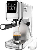 Espresso Machine 20 BarTouch Screen Espresso Maker with Steam Milk FrotherStainless Steel Coffee Machine for Cappuccino Latte Americano Cold Brew1350W Fast Heat Up SystemSilver