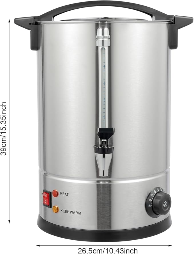 Coffee Urn 80 Cup Coffee Percolator Commercial Coffee Maker 12L Dual Wall Stainless Steel Coffee Maker Hot Water Beverage Dispenser Electric Coffee Urn For Catering Wedding Party