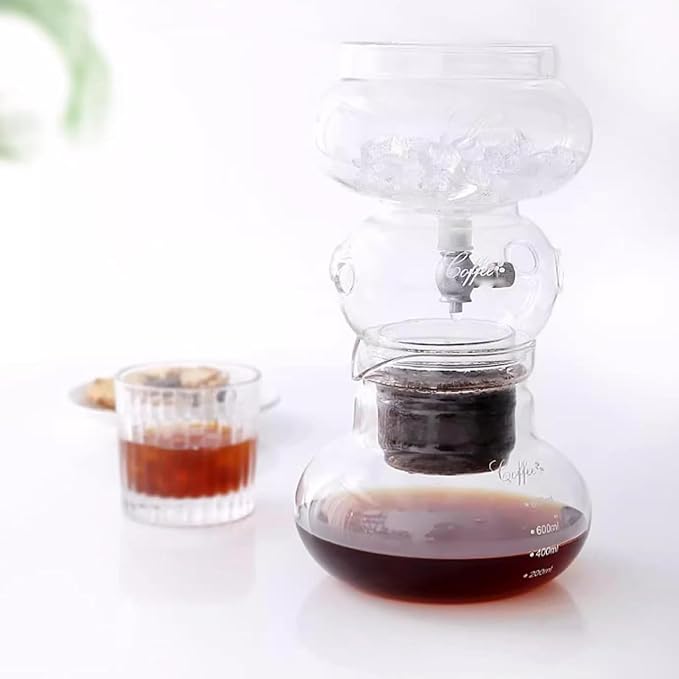 800ml Ice Cold Brew Dripper Coffee Maker Cold Brew Drip Tower with Adjustable Dripe Flow Control Easy to Clean for Home Office Makes 4-6 Cups