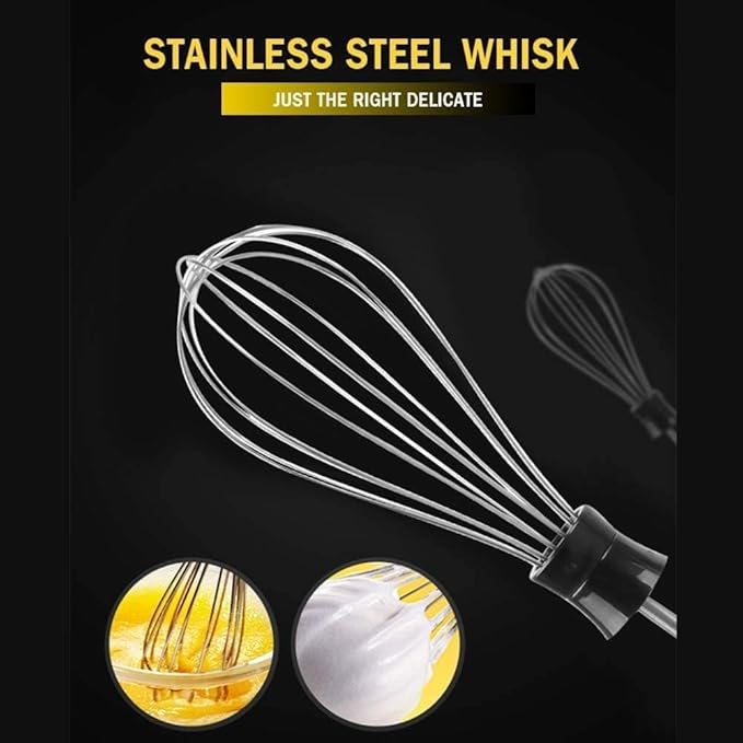 700W Immersion Hand Blender Stainless Steel Stick Blender Includes Mixing Beaker/Whisk Attachment/Milk Frother