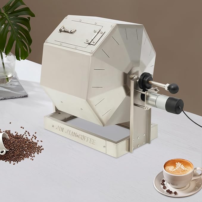14.5L Coffee Bean Roaster 12V 14W Stainless Steel Automatic Rotary Roasting Machine Peanut Roaster Large Capacity Coffee Roasters Machine for Home &amp Commercial Use