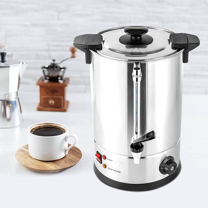 Commercial Coffee Maker 12L Coffee Maker Food Grade Stainless Steel Large Capacity Coffee Urn with Cool-Touch Handles for Meeting rooms Lounges and Other Large Gatherings (12L)