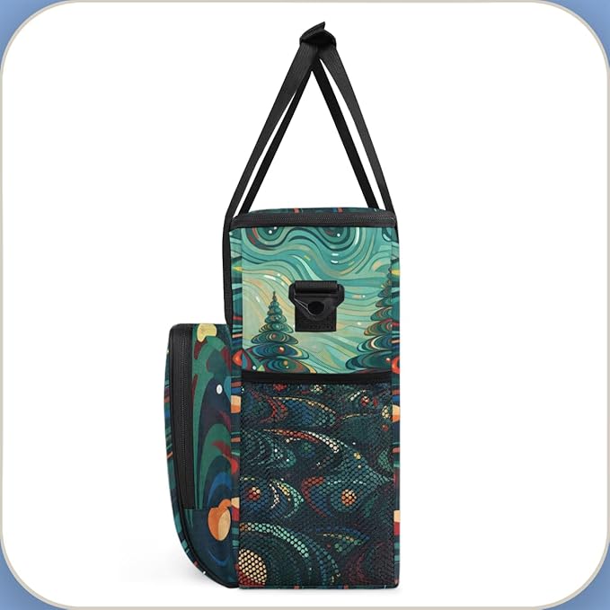 Christmas Tree Coffee Maker Carrying Bag Cartoon Tree Travel Storage Bag Compatible with K-Mini or K-Mini Plus Single Serve Coffee Brewer Carrying Case with Multiple Pockets &amp Shoulder Strap