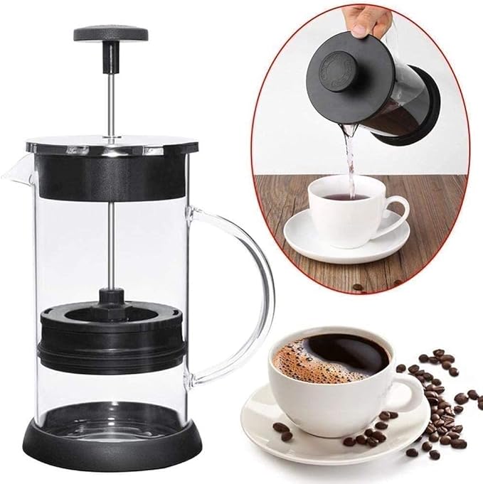 French Press Coffee Maker - Heat Resistant Glass with Filtration System Brews Coffee and Tea - Large 34 Oz Carafe Coffee Presser