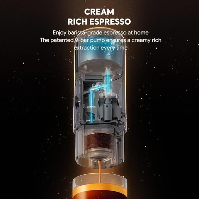 Travel Coffee Maker Portable - Single Serve for On-the-Go Espresso Compatible with Nespresso Capsules &amp Ground Coffee Machine Single Cup Coffee Makers Cafeteras Electricas Modernas