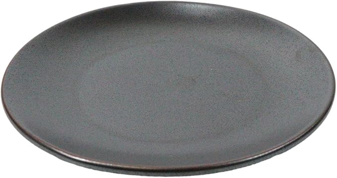 Ebros Gift Iron Black Clay Underglaze Technique Tetsu Kesho Porcelain Dinnerware Kitchen Set Asian Japanese Restaurant Supply (Pack Of 5 Round Appetizer Salad Plates 6 D)