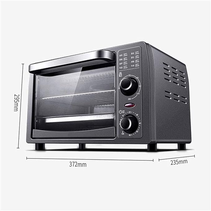 Convection Countertop Toaster Oven bake fry meals desserts grill rack baking pan Digital display non-stick interior Matte Black