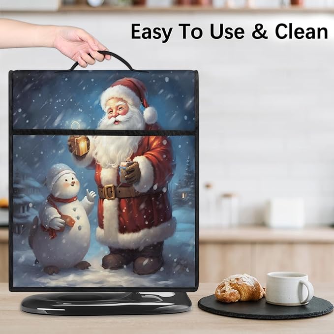 cfpolar Kitchen Aid Mixer Cover Compatible with 6-8 Quarts Snowman Santa Claus Christmas Stand Mixer Cover Kitchen Aid Mixers Accessories Appliance Organizer Bag Dust Covers with Zipper Pocket