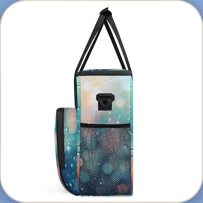 Glitter Coffee Maker Carrying Bag Green Neon Portable Travel Storage Tote Bag Compatible with K-Mini or K-Mini Plus Single Serve Coffee Brewer Carrying Case with Multiple Pockets &amp Shoulder Stra