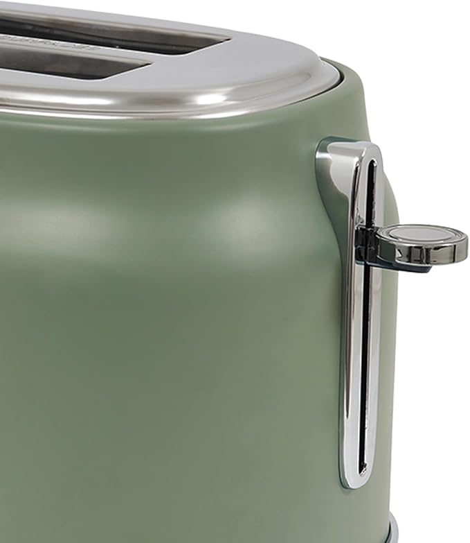 Haden Dorset 2 Slice Wide Slot Stainless Steel Toaster with Adjustable Browning Control &amp Non Slip Feet Cedar Green &amp Chrome