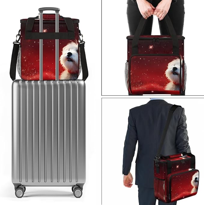Cute Dog Coffee Maker Carrying Bag Star Portable Travel Storage Tote Bag Compatible with K-Mini or K-Mini Plus Single Serve Coffee Brewer Carrying Case with Multiple Pockets &amp Shoulder Strap