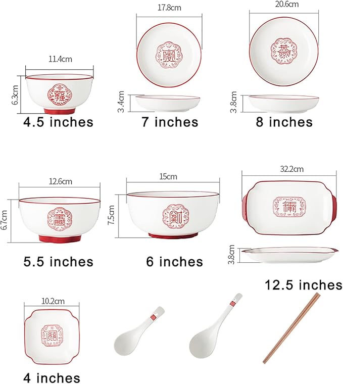 Dinnerware Set/Household Chinese Luxury Light Luxury Ceramic Dishes Dishes Tableware Tableware Set