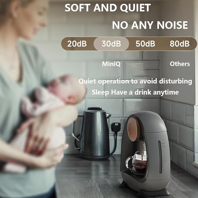 Portable Drip Coffee Maker Single-Serve Coffee Maker 85 °C Constant Temperature 20S Fast Heating Extraction 240ml Removable Water Tank for Office Home Black-Powdered