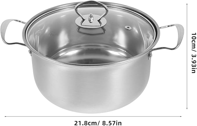Stainless Steel Cookware Set Kitchen Pots with Thick Bottom for Even Heating Cooking Pot Pan Set with Comfortable Steel Handles