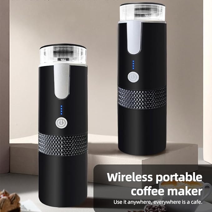 Haofy Portable Maker 2 in 1 Brewer with Coffee Powder Capsule Bin 6oz Compact Camping Coffee Maker for Travel Hiking Office Home