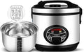 Rice Cooker with Steamer 304 Stainless Steel Inner Pot Intelligent Insulation Make Rice &amp Steam Healthy Food &amp Vegetables (4L) ()