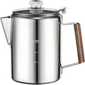 Camping Coffee Pot – Heat-Resistant Stainless Steel Build Quick Brew Portable Percolator Easy-Clean Handle Coffee Maker | Perfect for Outdoor Adventures Picnics Travel Home Kitchen and Group