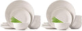 Dinnerware Sets Fine Porcelain Dinnerware Sets Plates and Bowls Sets Dishes 12-Piece Service for 4 Soft White (Pack of 2)