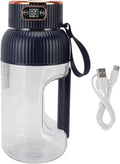 Portable Juicer Cup 150W 1200ml Mini Travel Blender with Detachable Design and Overload Prevention for Gym Home Office Sports Use (Blue)