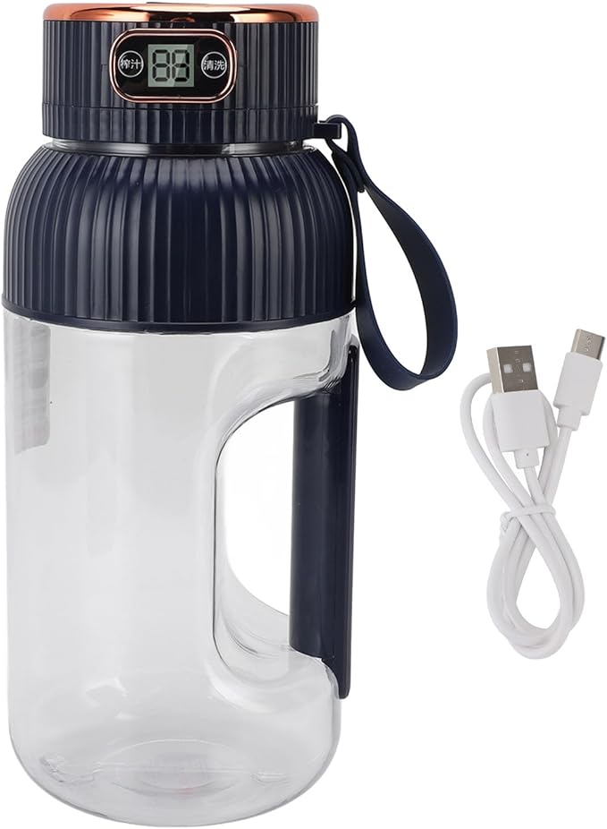 Portable Juicer Cup 150W 1200ml Mini Travel Blender with Detachable Design and Overload Prevention for Gym Home Office Sports Use (Blue)