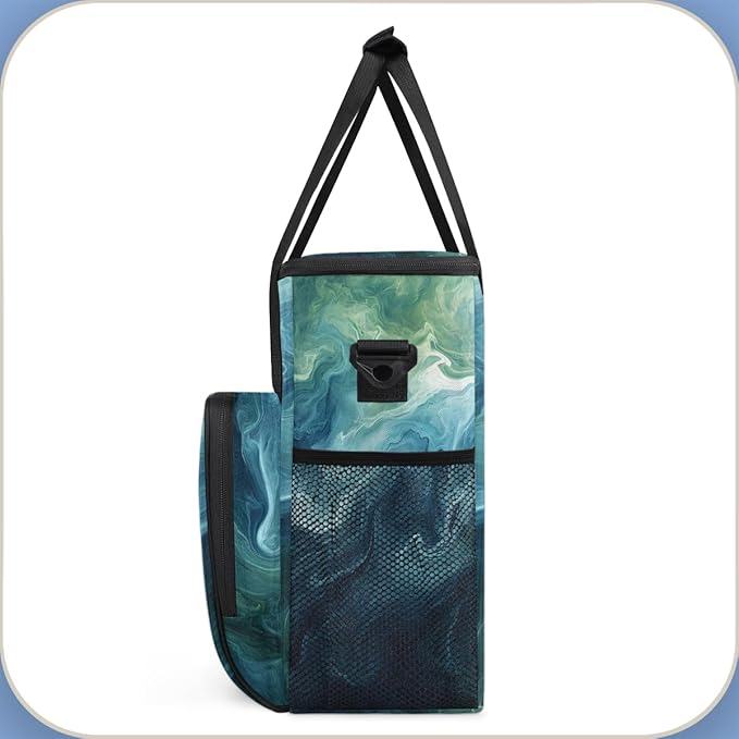 Abstract-marble (3) Coffee Maker Carrying Bag Portable Travel Storage Tote Bag Compatible with K-Mini or K-Mini Plus Single Serve Coffee Brewer Carrying Case with Multiple Pockets &amp Shoulder Str