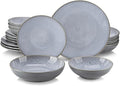 16 Piece Stoneware Tableware Set with Dinner/Dessert Plate/Soup Bowl/Mug Service for 4 Person