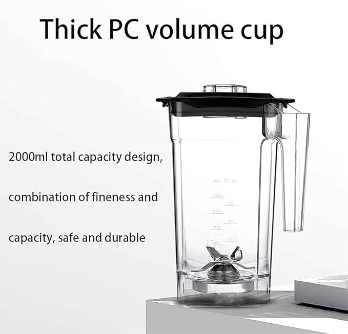 Commercial Smoothie Mixer Blender 2200W Vacuum Blender Professional-Grade Quiet Shield 5 SpeedsSelf-Cleaning 17000RPM High Speed blenderwith 2Pcs 2L Container
