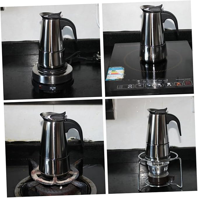 Stainless Steel Coffee Pot Food-grade Electric Coffee Maker for Stovetop Brewing Capacity for Home and Travel Rapid Brewing for Delicious Espresso Lattes and More