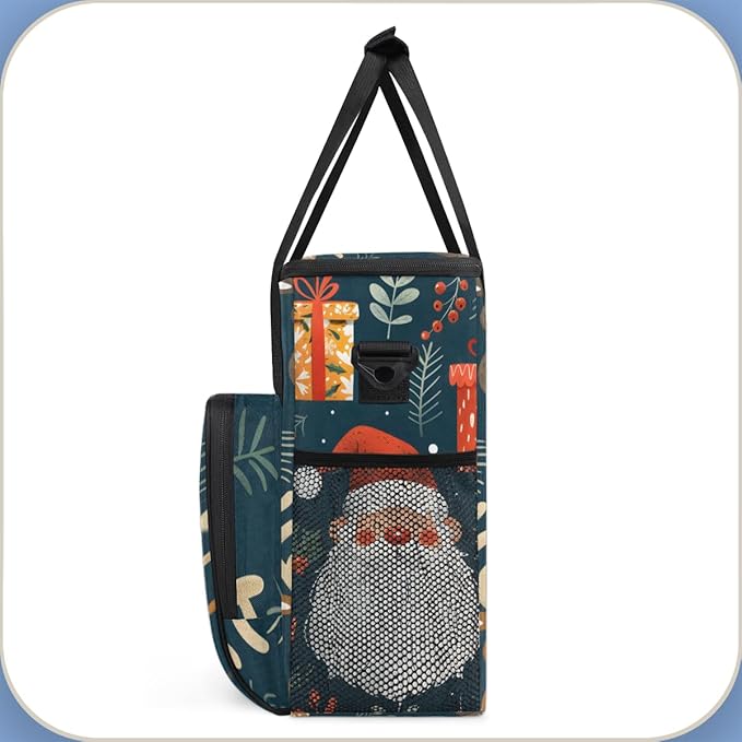 Glowing Santa Claus Coffee Maker Carrying Bag Portable Travel Storage Tote Bag Compatible with K-Mini or K-Mini Plus Single Serve Coffee Brewer Carrying Case with Multiple Pockets &amp Shoulder Str
