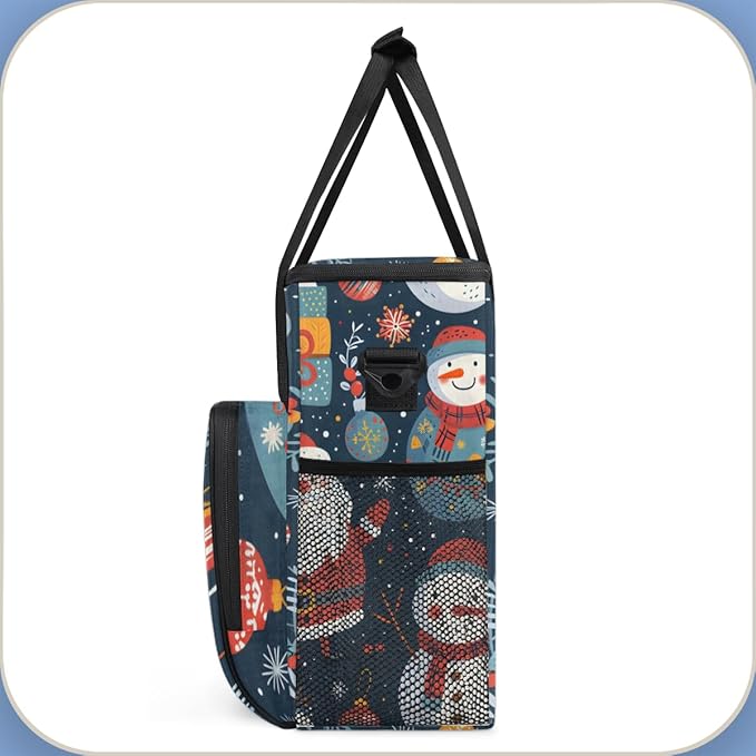 Xmas Santa Claus Coffee Maker Carrying Bag Modern Santa Claus Travel Storage Bag Compatible with K-Mini or K-Mini Plus Single Serve Coffee Brewer Carrying Case with Multiple Pockets &amp Shoulder S
