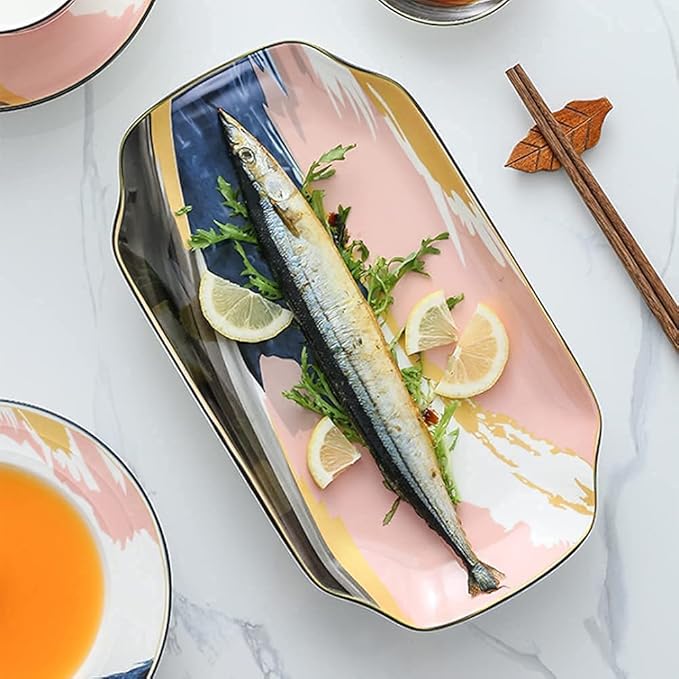 Dinnerware Sets Dish Set23 PcssPorcelain Tableware Set with Plates Bowls and DishColor Flower Ceramic Dinner Set for Home Kitchen and Dinning