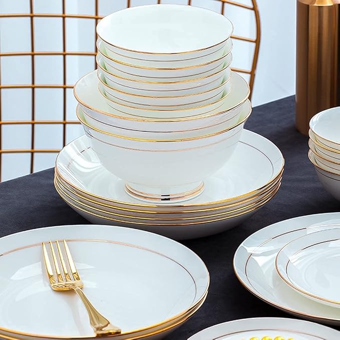 Special Restaurant Dinnerware Set Party Dinner Set 36Pcs Ceramic Dinnerware Set Bone China Tableware Dishes Plates Ceramic Combination Dinner Service SetRoundSquare