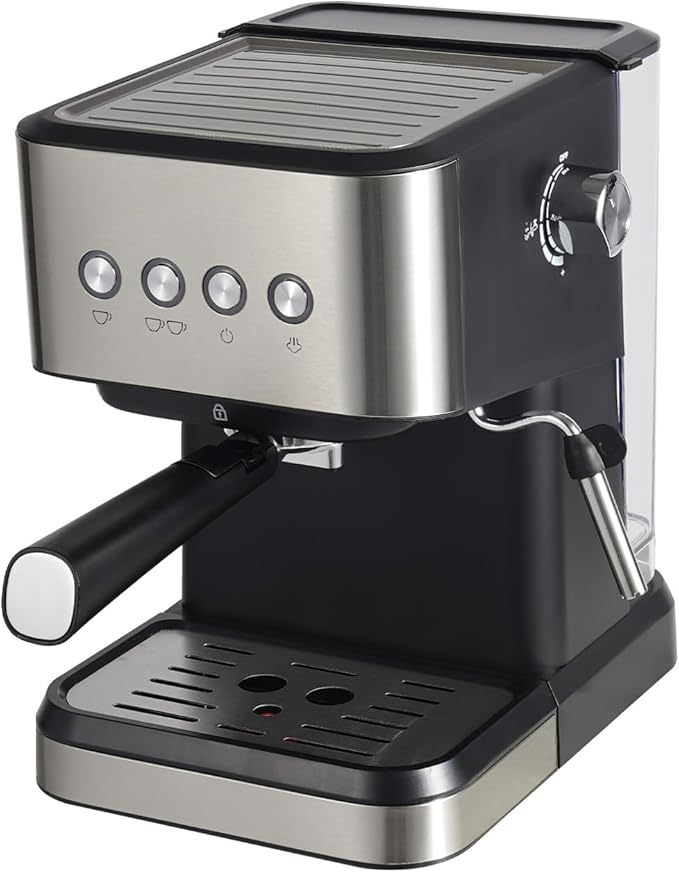 Premium Italian Style Moka Pot Die-Cast Aluminum with Polished Finish 15-20Bar Pressure for Rich Crema (US Plug Standard)