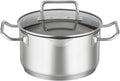 RÖSLE Expertiso Casserole Pot Universal Cooking Container 18/10 Stainless Steel 20 cm Glass Lid Inside Scale Suitable for Induction Cookers Dishwasher Safe