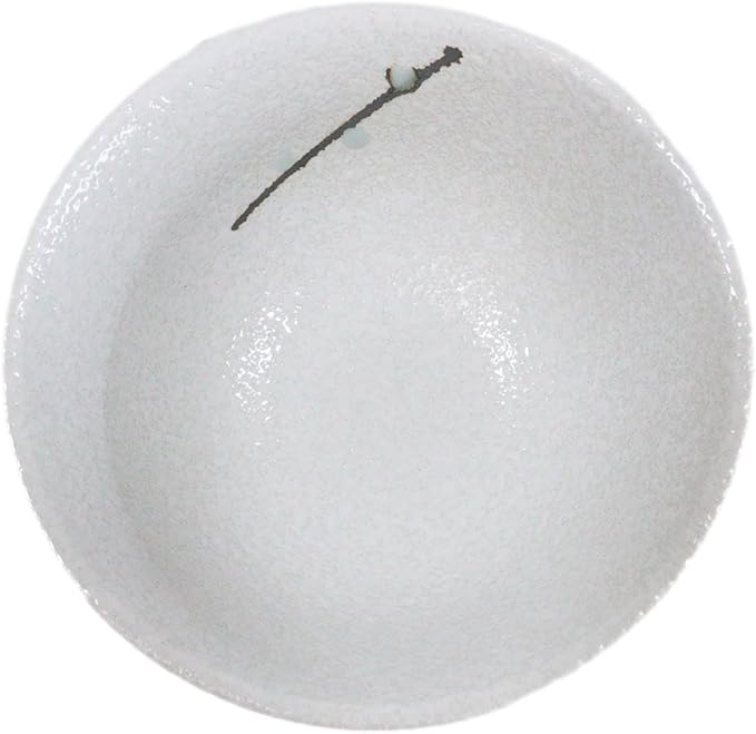 Ebros Gift Modern Yukino Hana Snow Flowers Ceramic Dinnerware Serveware Kitchenware Set Oriental Asian Restaurant Supply (Pack Of 6 Soup Salad Appetizer Dessert Rice Bowls 10oz)