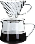 Unbreakable - Pour Over Coffee Maker 750ML/25OZ Heat Resistant Borosilicate Glass Dripper with Filter Holder BPA-Free Manual Coffee Brewer for Home and Office Use