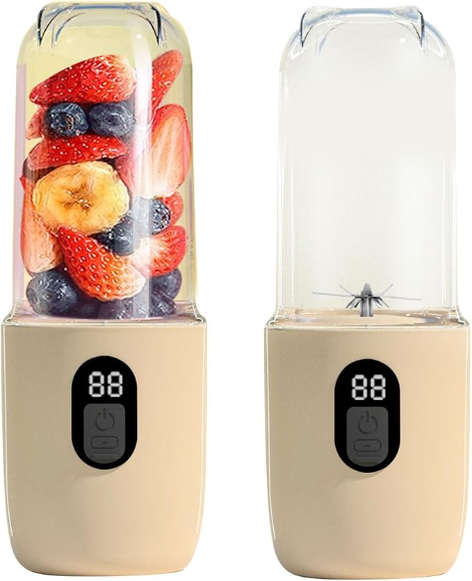 Pssopp Travel Mini Juicer Cup 20800RPM High Power USB Rechargeable Portable Cordless Fruit Mixer Blender with Lid for Office Home(40W 500ml)