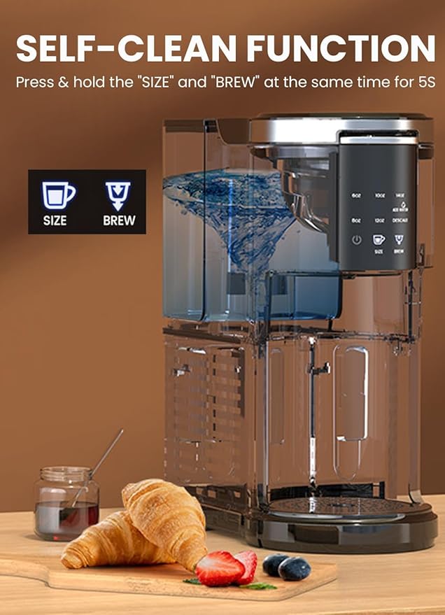 COWSAR Single Serve Coffee Maker 2 in 1 Coffee Capsule &amp Ground Coffee Brewer 40 Oz Removable Water Tank 5 Brew Sizes 6-14 Oz Self-cleaning Fast Heating Coffee Machine for Home Office