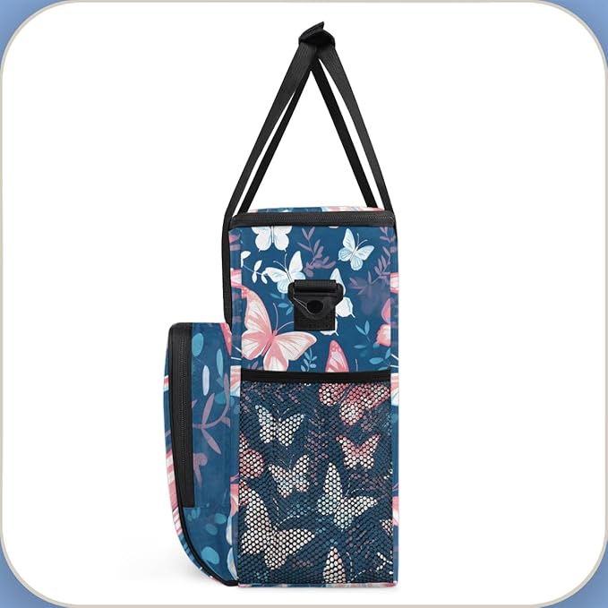 Watercolor Butterfly Coffee Maker Carrying Bag Modern Butterfly Travel Storage Bag Compatible with K-Mini or K-Mini Plus Single Serve Coffee Brewer Carrying Case with Pockets &amp Shoulder Strap