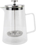 French Press Coffee Maker 650ML High Borosilicate Glass Coffee Plunger Pot with V Shape Spout and Temperature Proof Design for Home Studio Tea Room