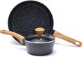 2-Piece Nonstick Cookware Set 10.25 Inch Frying Pan &amp 1.43QT Saucepan with Lid | PFAS &amp PFOA Free Non-Toxic Coating | Induction Compatible Dishwasher Safe | Pots and Pans Set for Beginner Ki