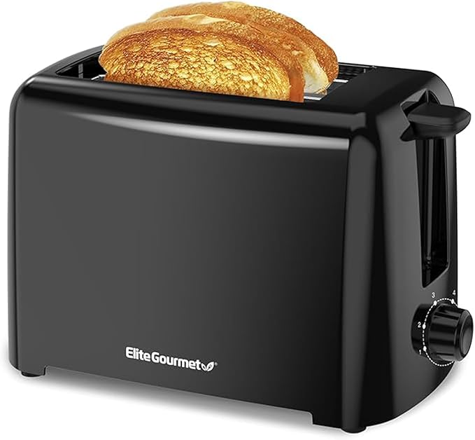 Elite Cuisine ECT1027B Cool Touch Toaster with 6 Temperature Settings &amp Extra Wide 1.25 Slots &amp EHC-5055 Automatic Brew &amp Drip Coffee Maker with Pause N Serve Reusable Filter On/Off Swit
